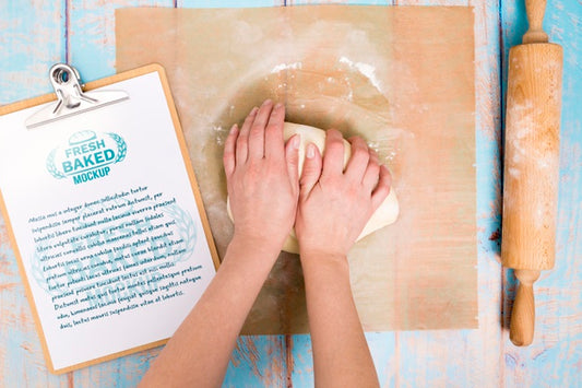 Free Bakery Dough With Clipboard Psd