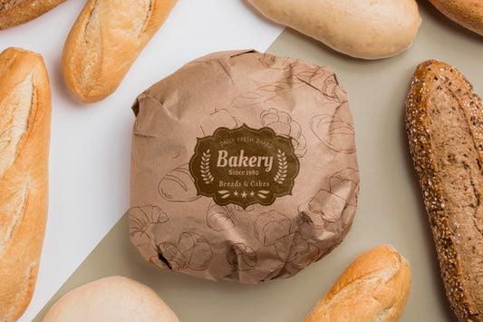 Free Bakery Goods Concept With Mock-Up Psd