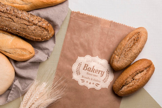 Free Bakery Goods Concept With Mock-Up Psd