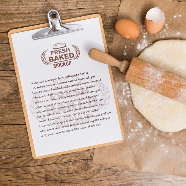 Free Bakery Recipe On Clipboard Psd