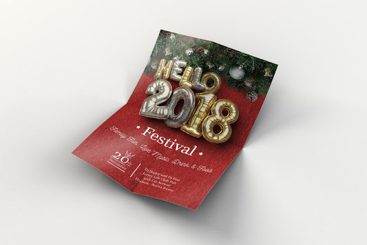 Free Balloon Party, Christmas Flyer Template 2