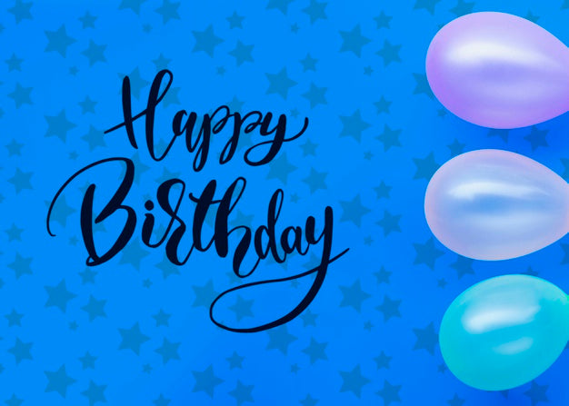 Free Balloons Frame And Happy Birthday Lettering Psd