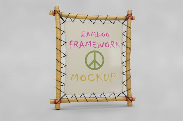 Free Bamboo Frame Mockup Psd