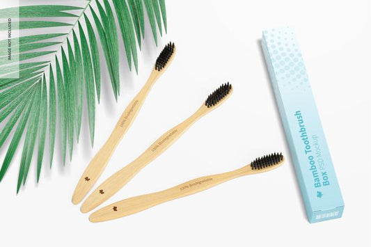Free Bamboo Toothbrushes With Box Mockup Psd