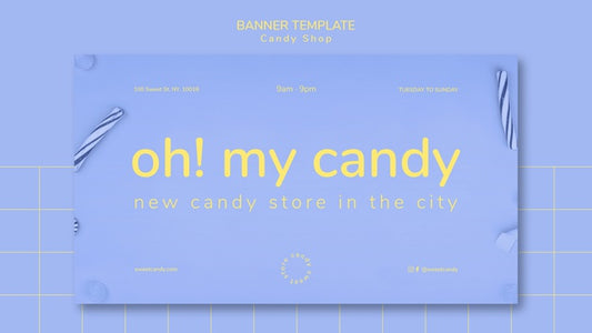 Free Banner Design For Candy Shop Template Psd