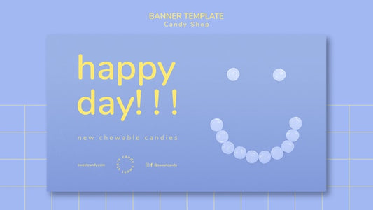 Free Banner Design For Candy Shop Template Psd