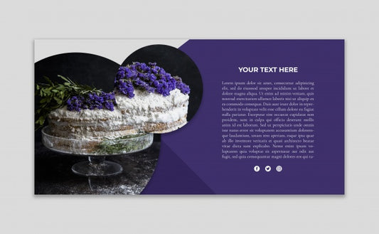 Free Banner Mockup With Image Of Cake Psd