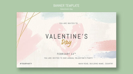 Free Banner Template Invitation For Valentine'S Day Psd
