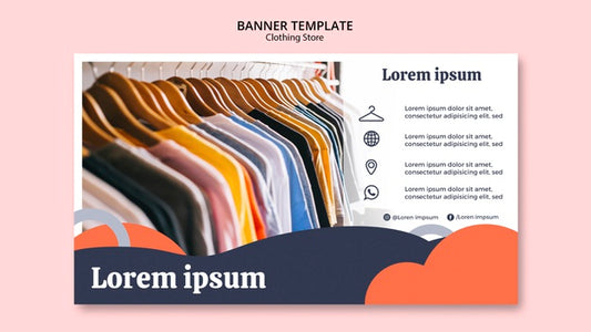 Free Banner Template With Shirts On Hangers Psd