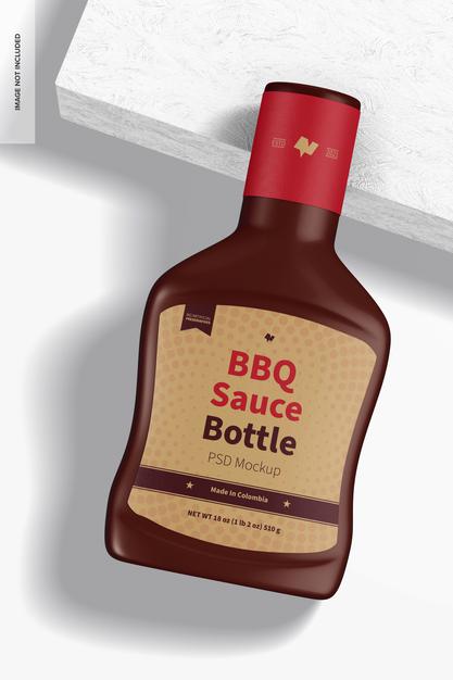 Free Barbecue Sauce Bottle Mockup Psd