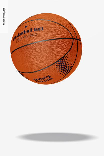 Free Basketball Ball Mockup, Falling Psd