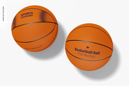 Free Basketball Balls Mockup, Top View Psd