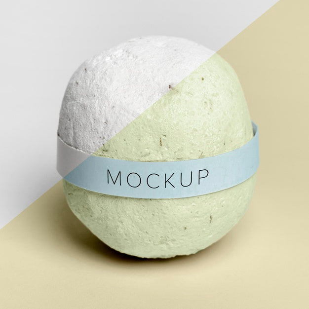 Free Bath Bomb With Etiquette Mock-Up Psd