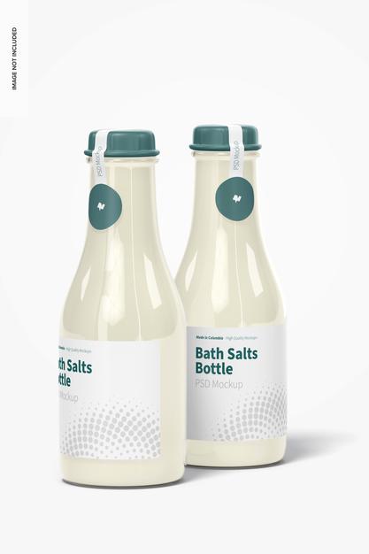 Free Bath Salts Bottles Mockup Psd