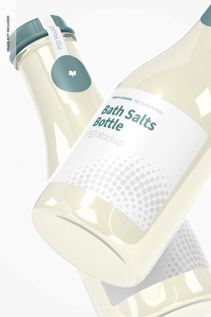 Free Bath Salts Bottles Mockup Psd