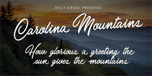 Free Carolina Mountains Font