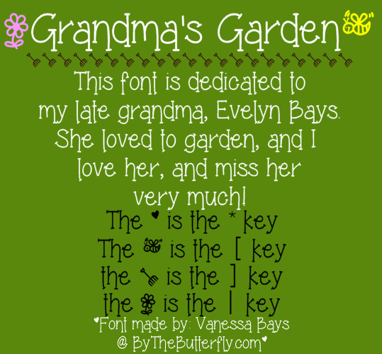 Free Grandma\'s Garden Font
