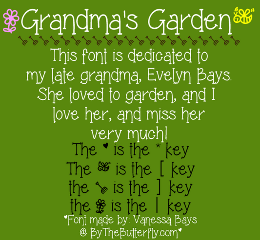 Free Grandma\'s Garden Font