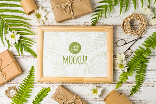 Free Beautiful Arrangement With Mock-Up Frame Psd