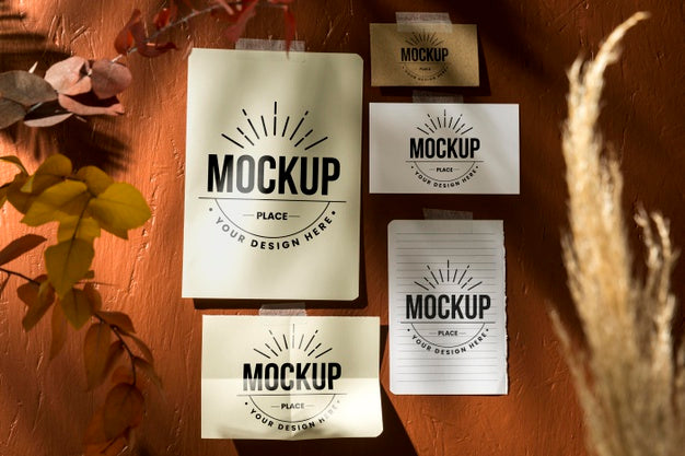 Free Beautiful Autumn Moodboard Mock-Up Psd