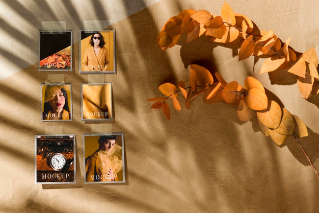 Free Beautiful Autumn Moodboard Mock-Up Psd