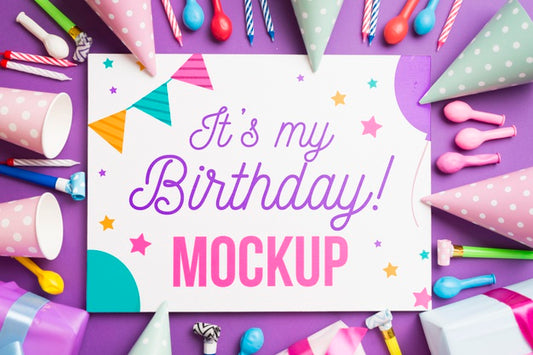 Free Beautiful Birthday Concept Mock-Up Psd