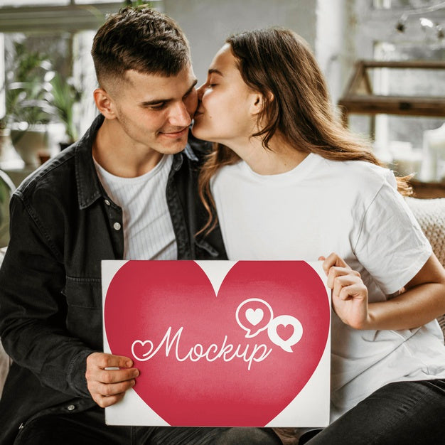 Free Beautiful Couple Valentine'S Day Mock-Up Psd