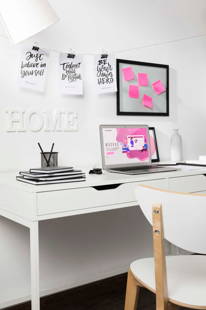 Free Beautiful Desk Concept Mock-Up Psd