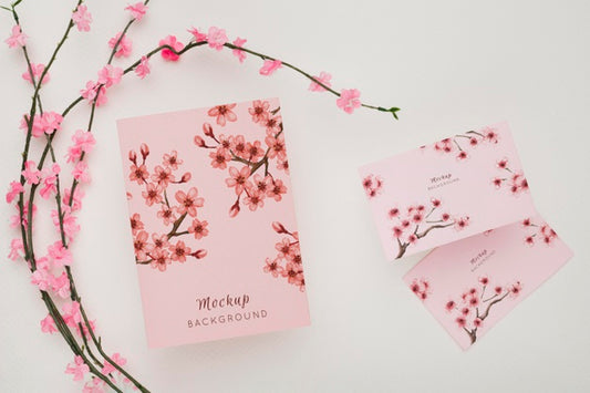 Free Beautiful Floral Invitation Concept Mock-Up Psd