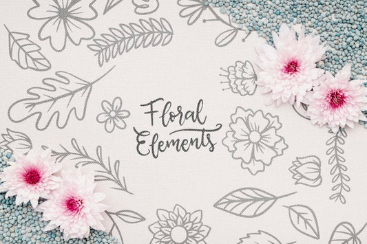 Free Beautiful Flower Concept Mock-Up Psd