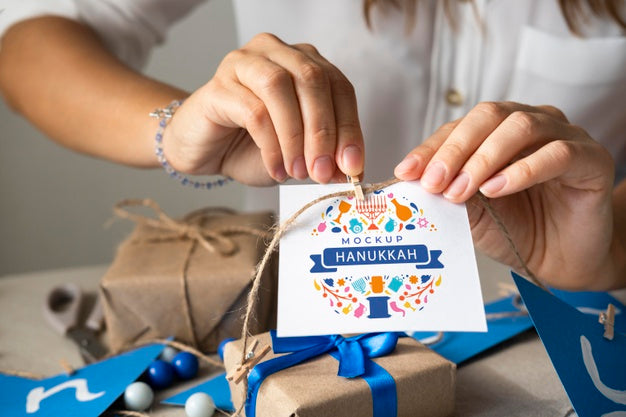 Free Beautiful Hanukkah Concept Mock-Up Psd