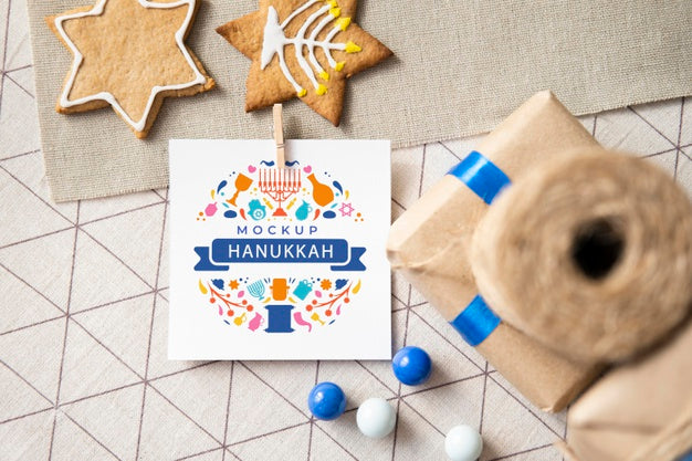 Free Beautiful Hanukkah Concept Mock-Up Psd