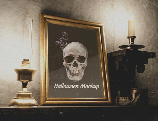 Free Beautiful Horror Decor With Candlelight Holders Psd