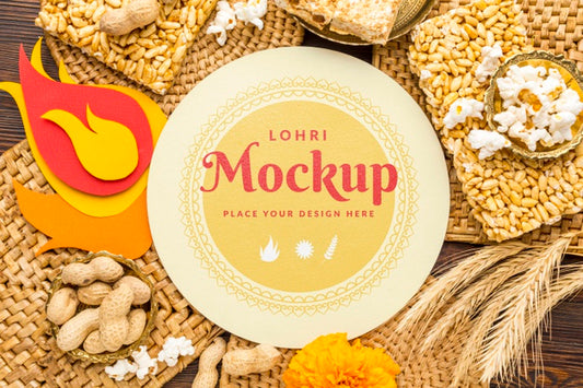 Free Beautiful Lohri Concept Mock-Up Psd