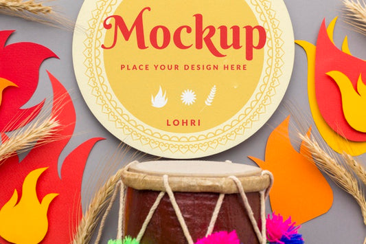 Free Beautiful Lohri Concept Mock-Up Psd