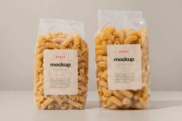 Free Beautiful Pasta Packaging Mockup Psd