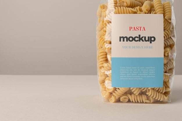 Free Beautiful Pasta Packaging Mockup Psd