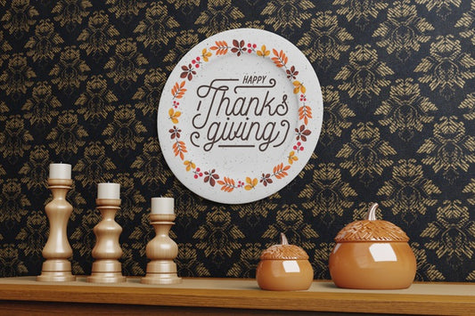 Free Beautiful Plate Design For Thanksgiving Day Psd