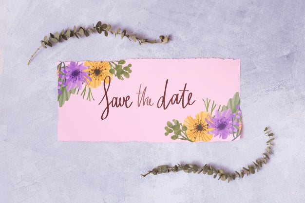 Free Beautiful Save The Date Card Mockup Psd