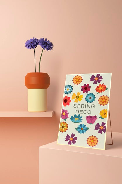 Free Beautiful Spring Deco Concept Mock-Up Psd
