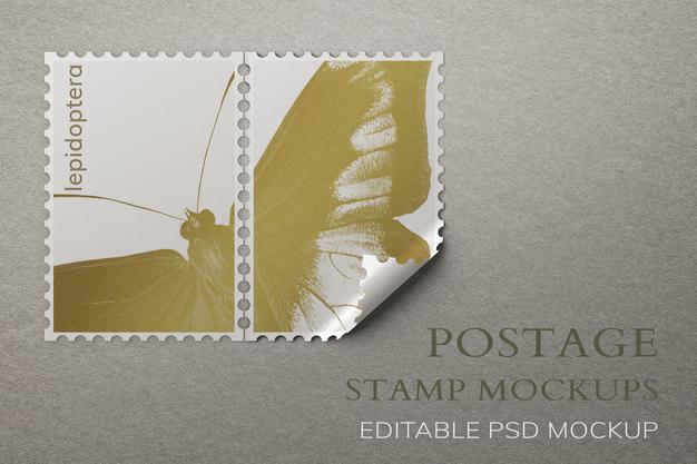 Free Beautiful Stamps Mockup Psd