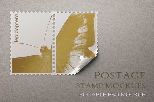 Free Beautiful Stamps Mockup Psd