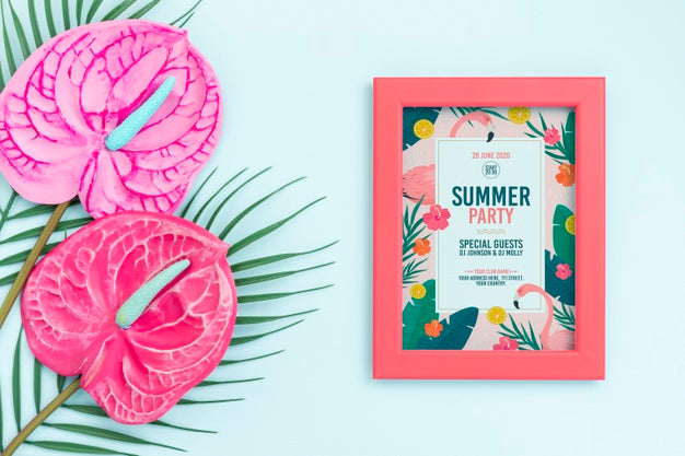 Free Beautiful Summer Concept Mock-Up Psd