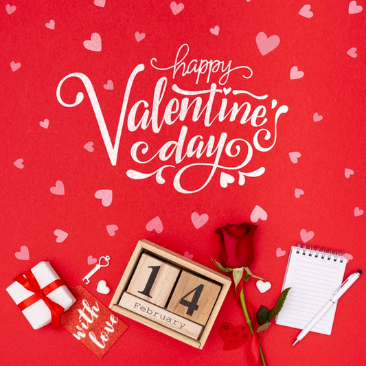 Free Beautiful Valentine'S Day Concept With Rose Psd