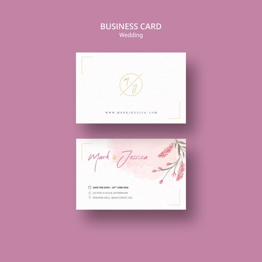 Free Beautiful Wedding Business Card Mock-Up Psd