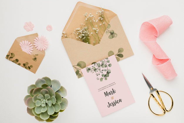 Free Beautiful Wedding Concept Mock-Up Psd