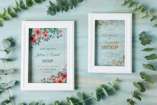 Free Beautiful Wedding Concept Mock-Up Psd