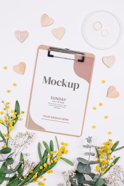 Free Beautiful Wedding Concept Mock-Up Psd