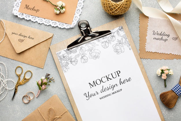 Free Beautiful Wedding Concept Mock-Up Psd