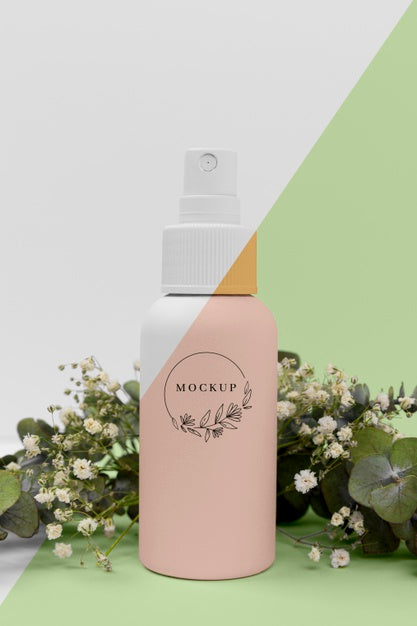 Free Beauty Product Spray Bottle With Plant Psd